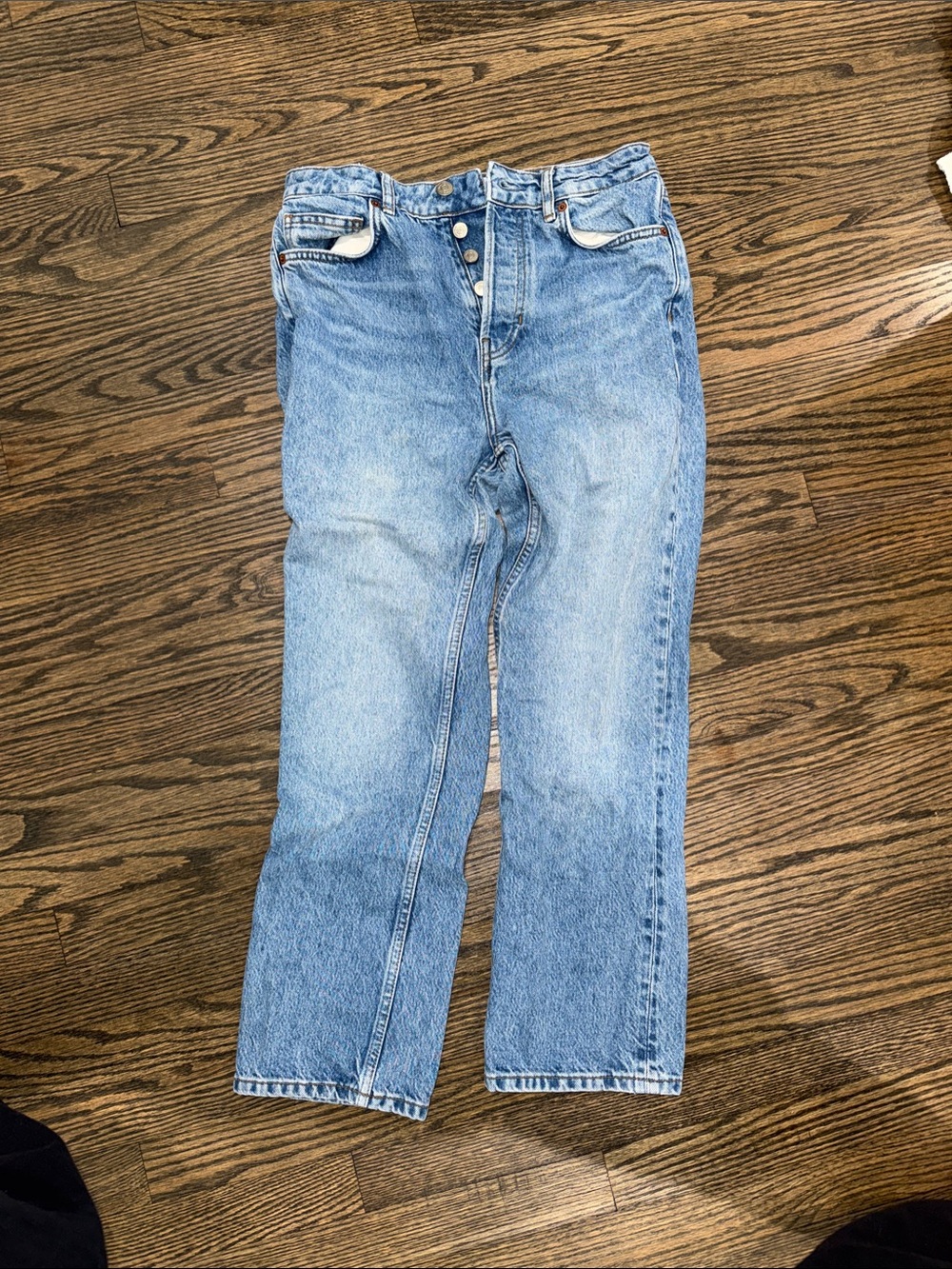 Reformation Light Blue Straight-Leg Denim Jeans
